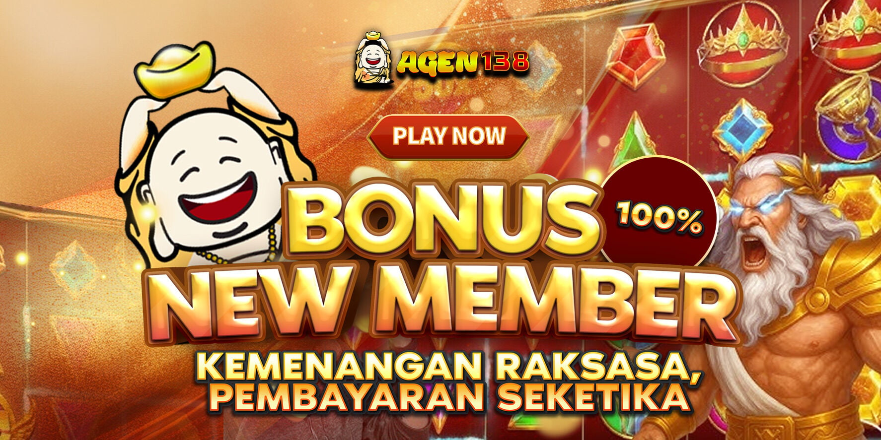 AGEN138 BONUS NEW MEMBER 100%