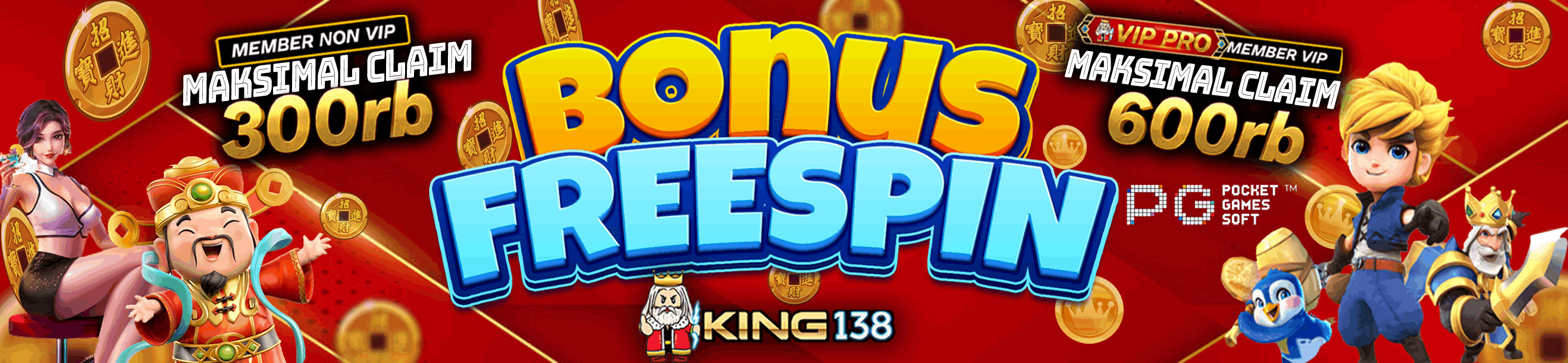 Bonus Freespin PG SOFT KING138