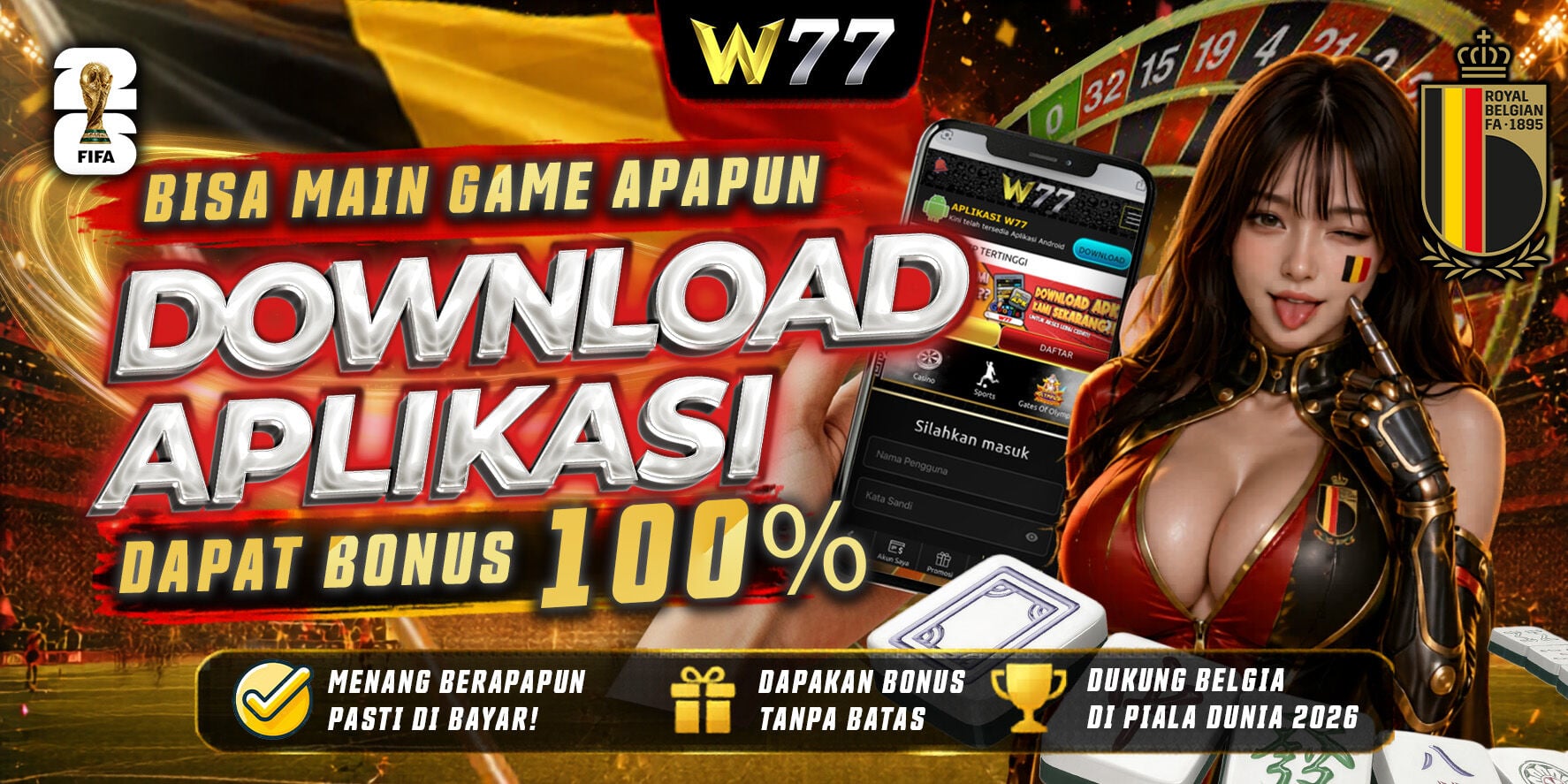 BONUS DOWNLOAD APLIKASI 100 %